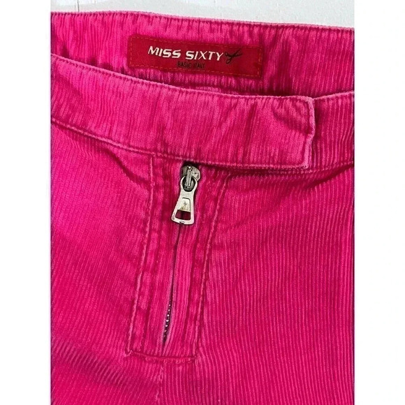 Miss Sixty Womens Easy Oliver Trousers Corduroy Pants Sz 29 Y2K Barbiecore Long - Picture 7 of 16